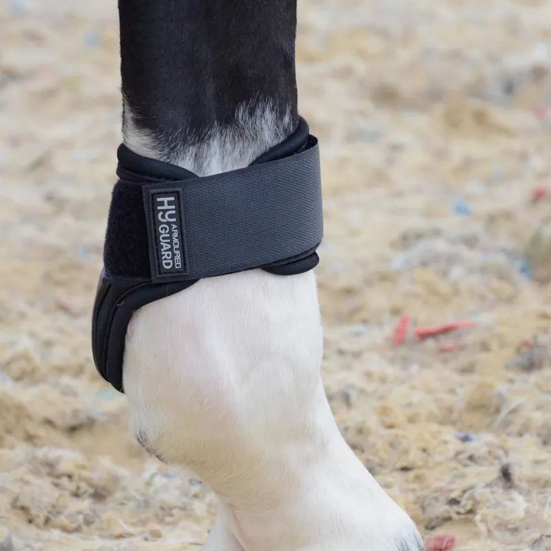 Hy Equestrian Armoured Guard Compliant Fetlock Boots - Black-3